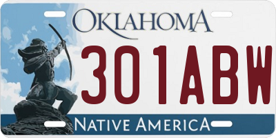 OK license plate 301ABW