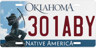 OK license plate 301ABY