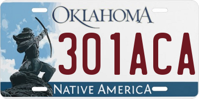 OK license plate 301ACA