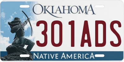 OK license plate 301ADS