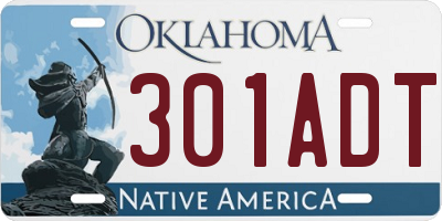 OK license plate 301ADT