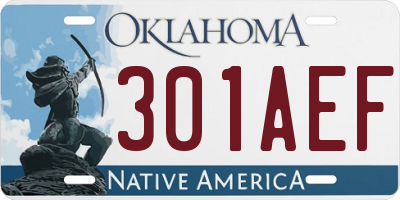 OK license plate 301AEF
