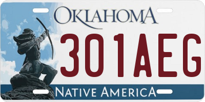 OK license plate 301AEG