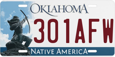 OK license plate 301AFW