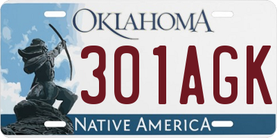 OK license plate 301AGK