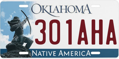 OK license plate 301AHA