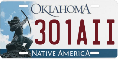 OK license plate 301AII