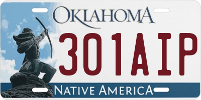 OK license plate 301AIP