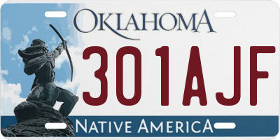 OK license plate 301AJF