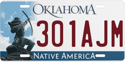 OK license plate 301AJM