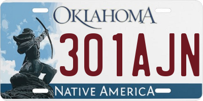 OK license plate 301AJN