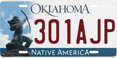 OK license plate 301AJP