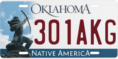 OK license plate 301AKG