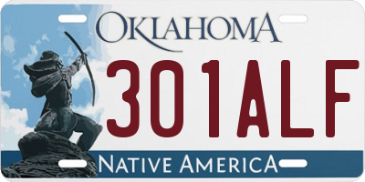 OK license plate 301ALF