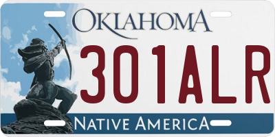 OK license plate 301ALR