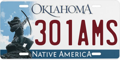 OK license plate 301AMS