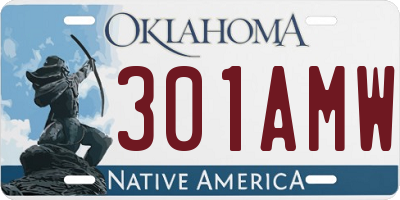OK license plate 301AMW