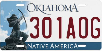 OK license plate 301AOG