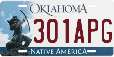OK license plate 301APG