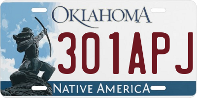 OK license plate 301APJ