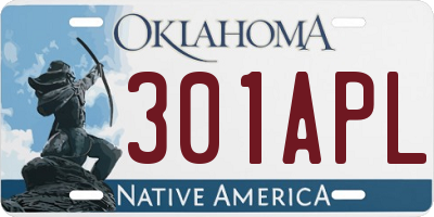 OK license plate 301APL