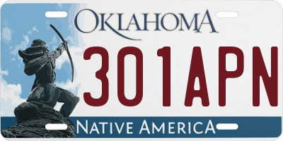 OK license plate 301APN