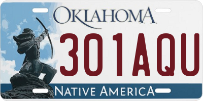 OK license plate 301AQU