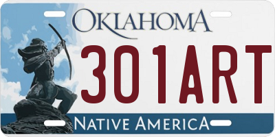 OK license plate 301ART