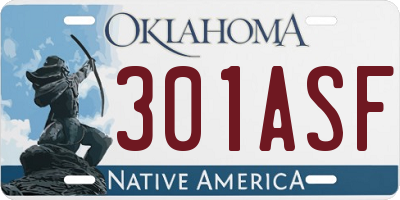 OK license plate 301ASF