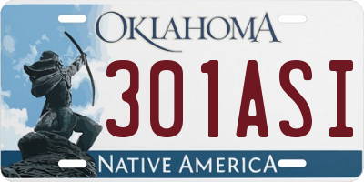 OK license plate 301ASI