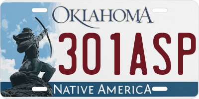 OK license plate 301ASP