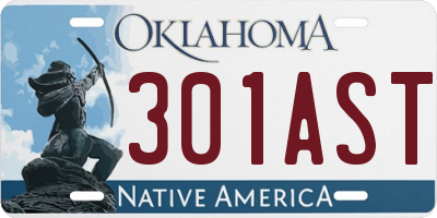 OK license plate 301AST