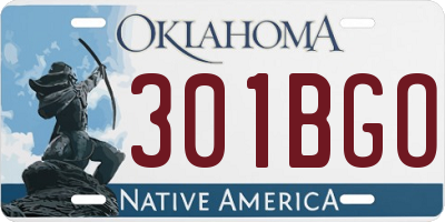 OK license plate 301BGO