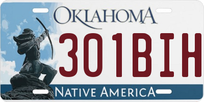 OK license plate 301BIH