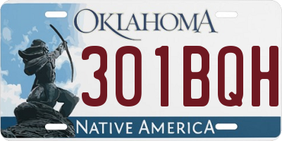 OK license plate 301BQH
