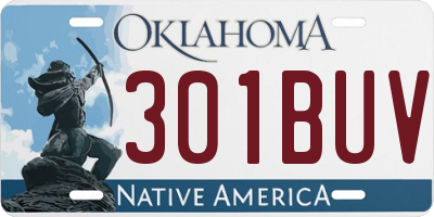 OK license plate 301BUV