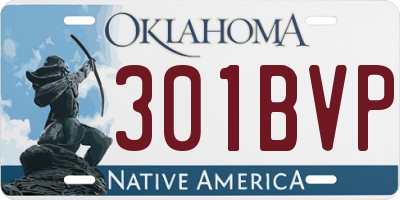 OK license plate 301BVP