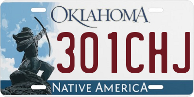 OK license plate 301CHJ