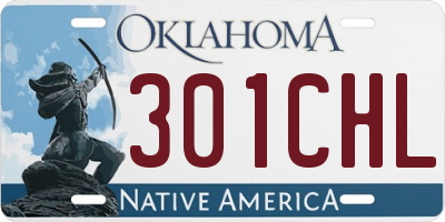 OK license plate 301CHL