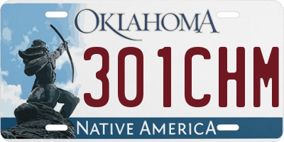 OK license plate 301CHM
