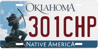 OK license plate 301CHP