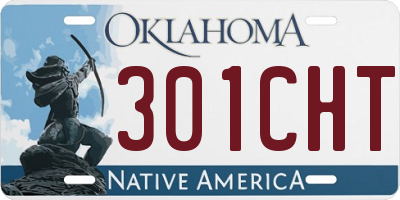OK license plate 301CHT
