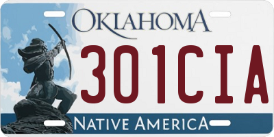 OK license plate 301CIA