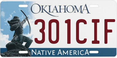 OK license plate 301CIF