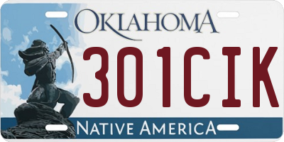 OK license plate 301CIK