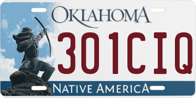 OK license plate 301CIQ