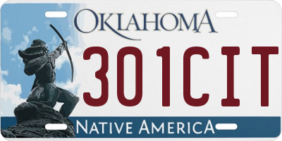 OK license plate 301CIT