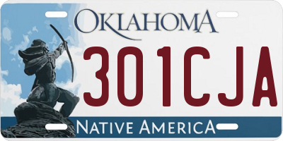 OK license plate 301CJA
