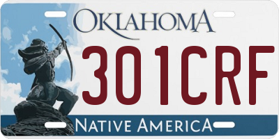 OK license plate 301CRF