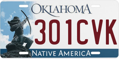 OK license plate 301CVK
